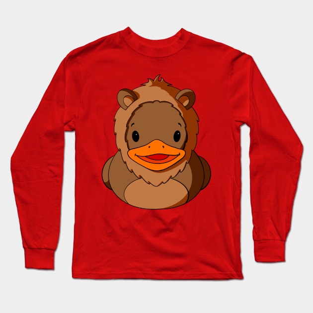 The Cowardly Lion Rubber Duck Long Sleeve T-Shirt by Alisha Ober Designs